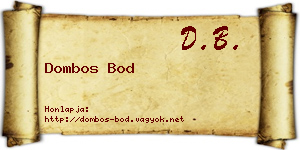 Dombos Bod névjegykártya